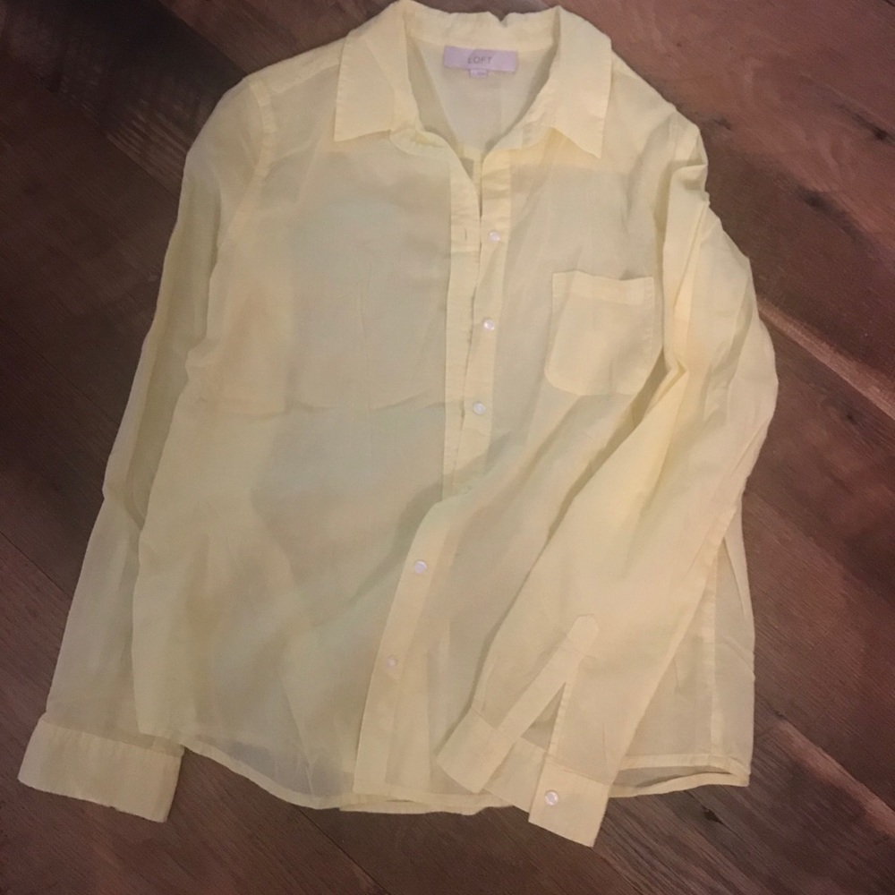 Loft-Sheer yellow blouse
